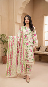 MDL Digital Printed 3 Piece Lawn Suit - AL-0005-26