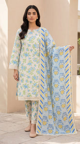 MDL Digital Printed 3 Piece Lawn Suit - AL-0002-26