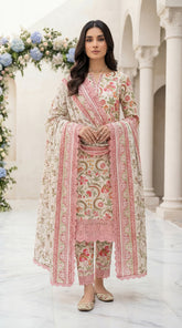 MDL Digital Printed 3 Piece Lawn Suit - AL-0010-26