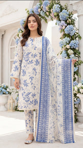 MDL Digital Printed 3 Piece Lawn Suit - AL-0008-26