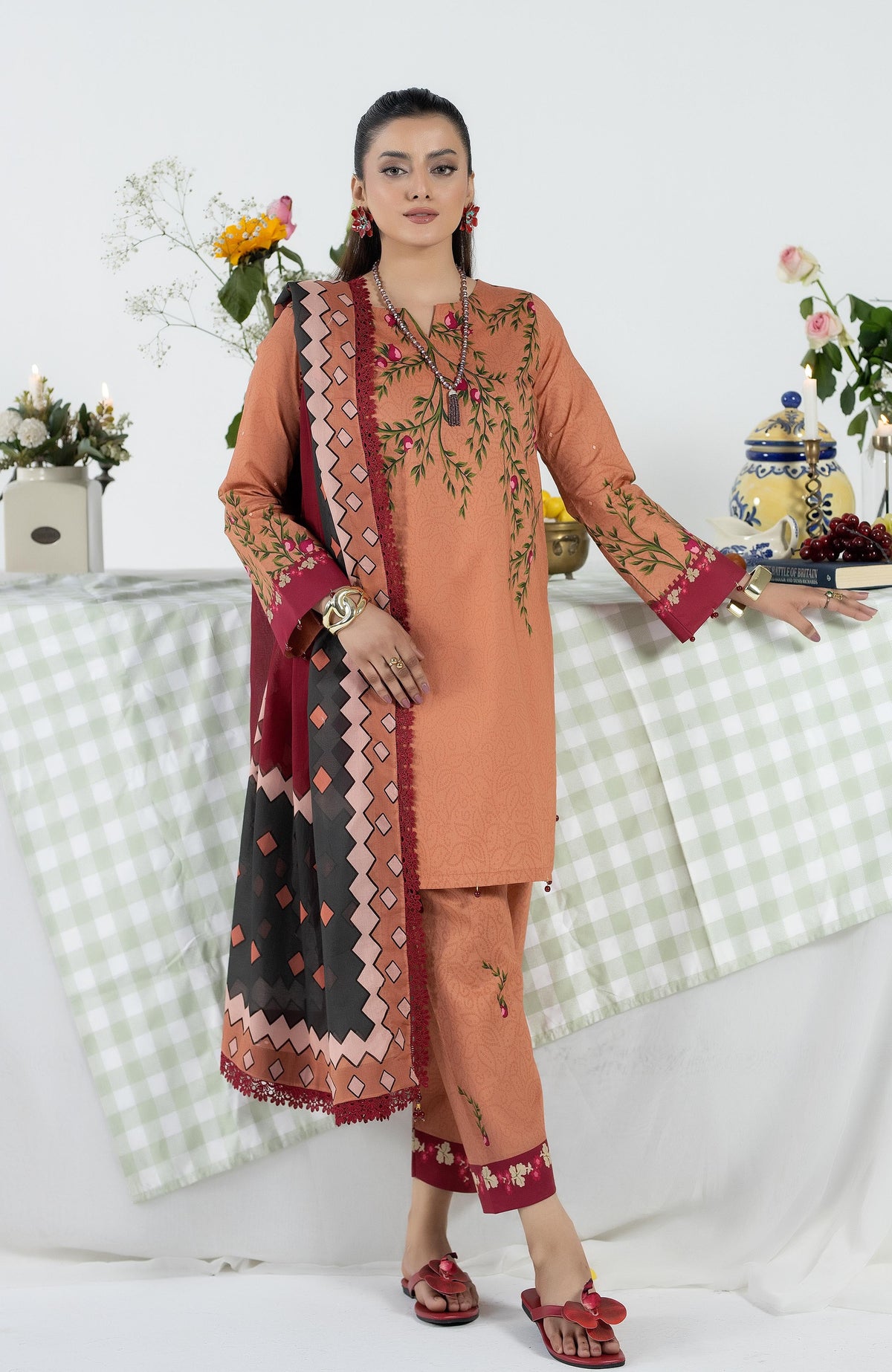 Alzohaib 3 PC Unstitched Digital Printed Lawn Suit - CC-2-26-05