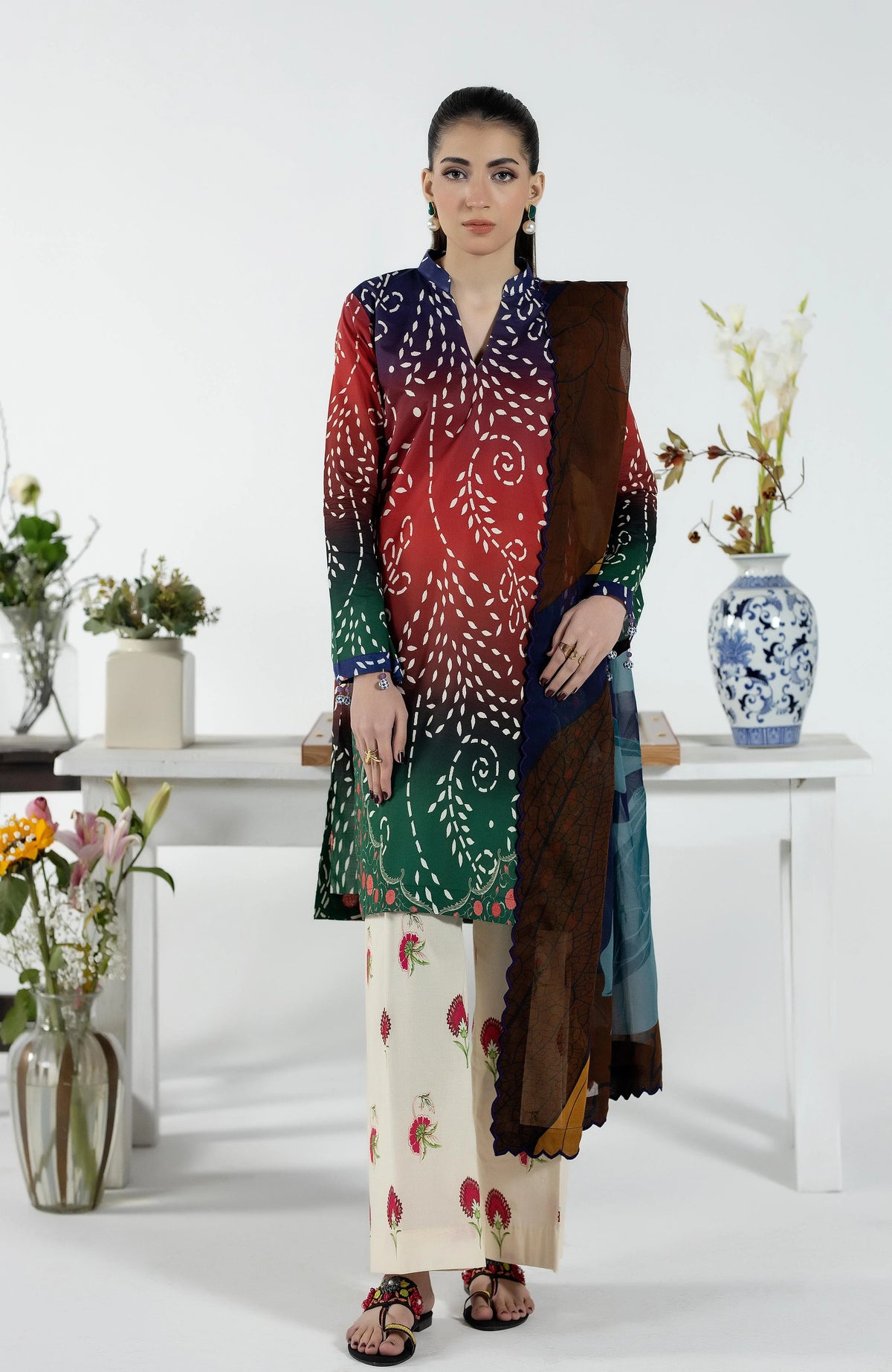 Alzohaib 3 PC Unstitched Digital Printed Lawn Suit - CC-2-26-09