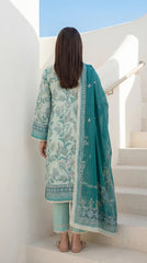 MDL 3 PC Unstitched Digital Printed Lawn Suit - SH-0016-26